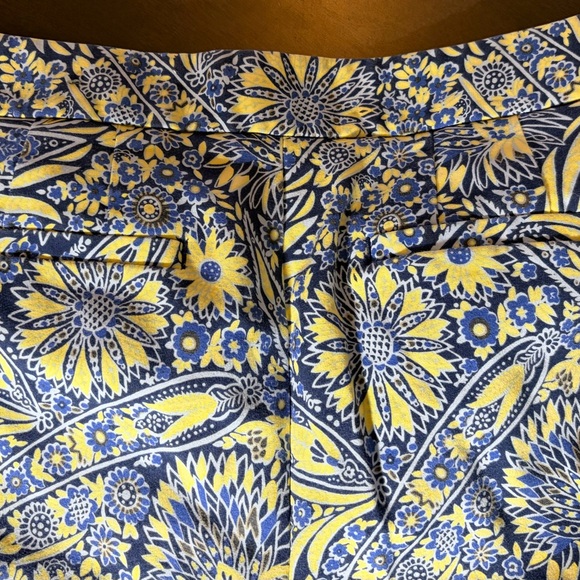 Talbots Blue and Yellow Floral Slim Ankle Pants - Picture 4 of 6